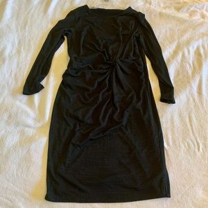 Gap black midi knot-front knit dress